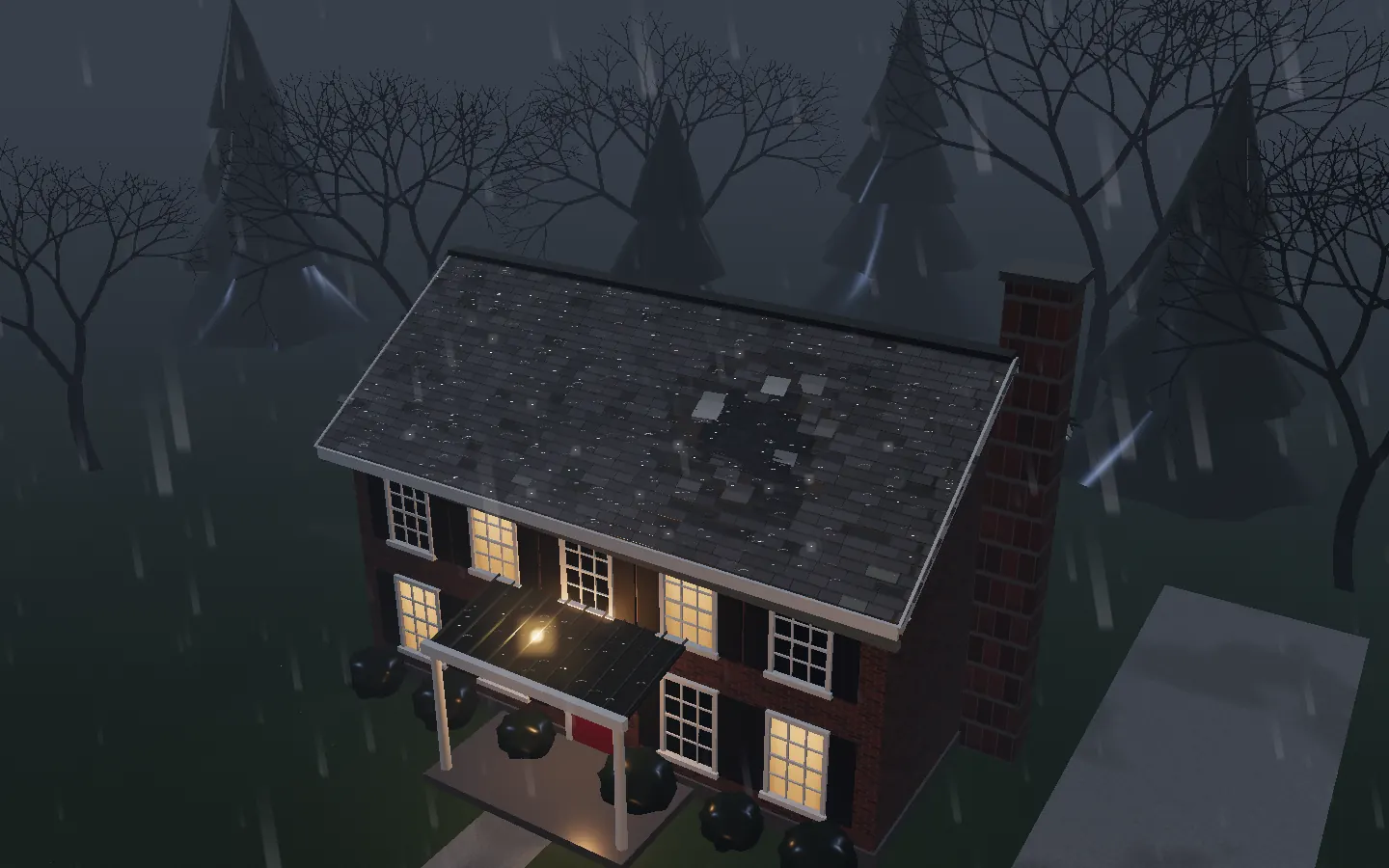 New shingles spreading across the roof from the repaired patch